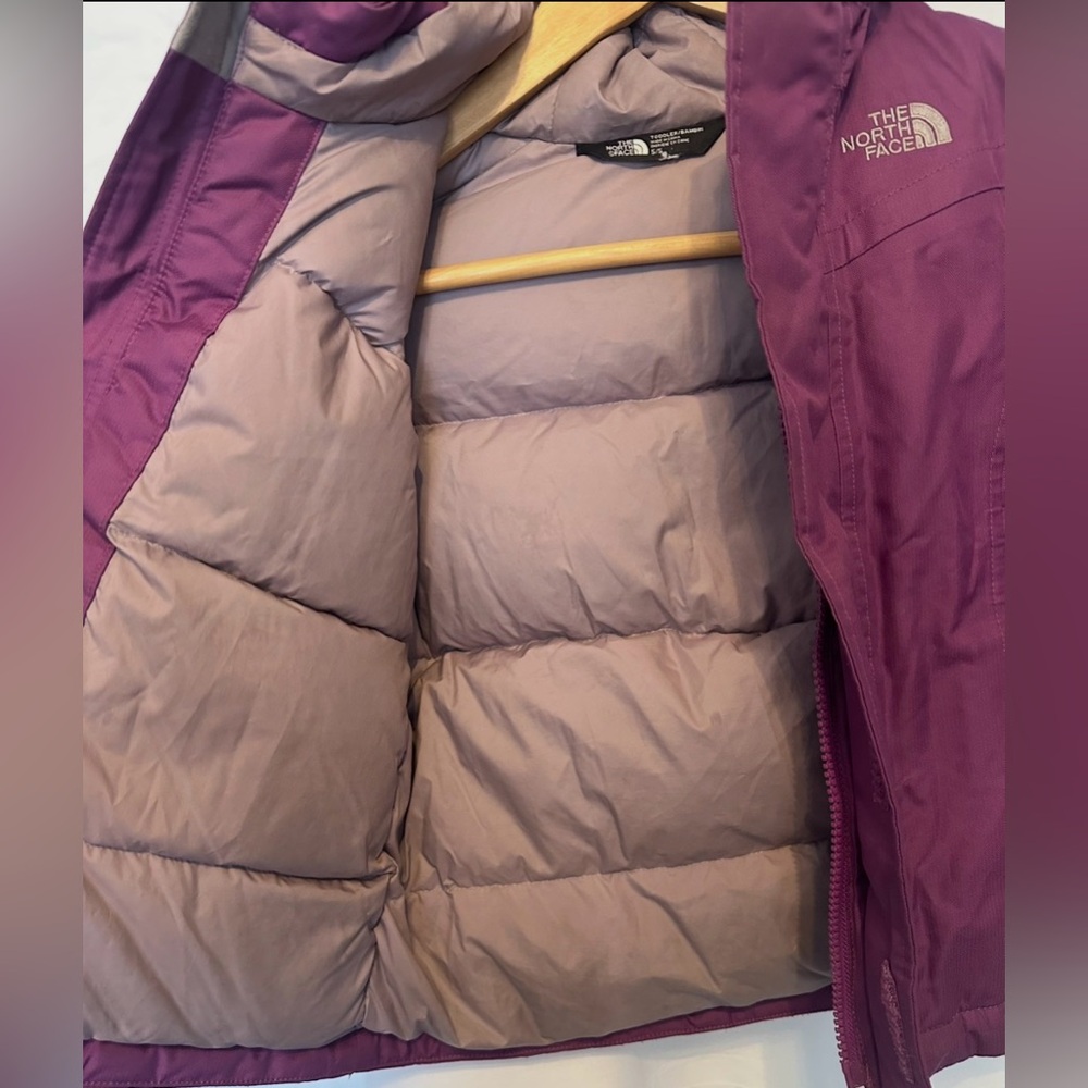 Kids Purple Winter North Face Arctic Parka Jacket & Puffer Coat Girls Size 5 - Picture 3 of 8